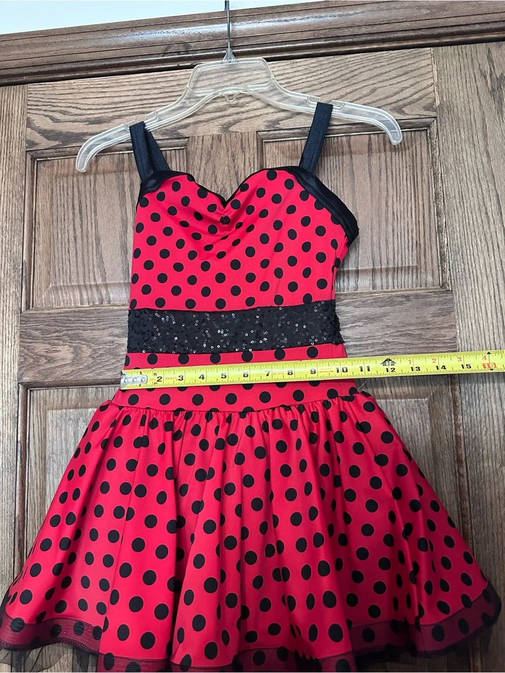 Weissman Red and Black Polka Dot Dance Dress